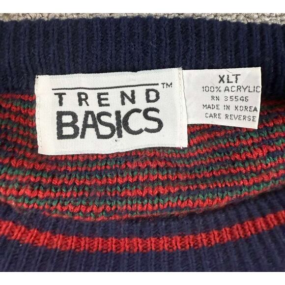 Vintage Trend Basics Men XLT Multi Geometric Aztec Korea Made Acrylic Knit - Picture 3 of 7